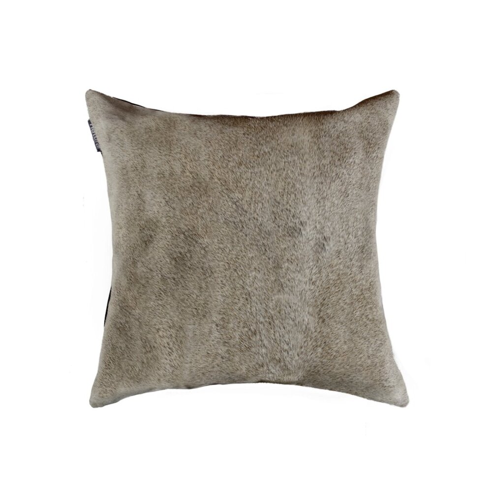 Natural Home Decor Torino Cowhide Pillow | 1-Piece | Grey | 18"x18"